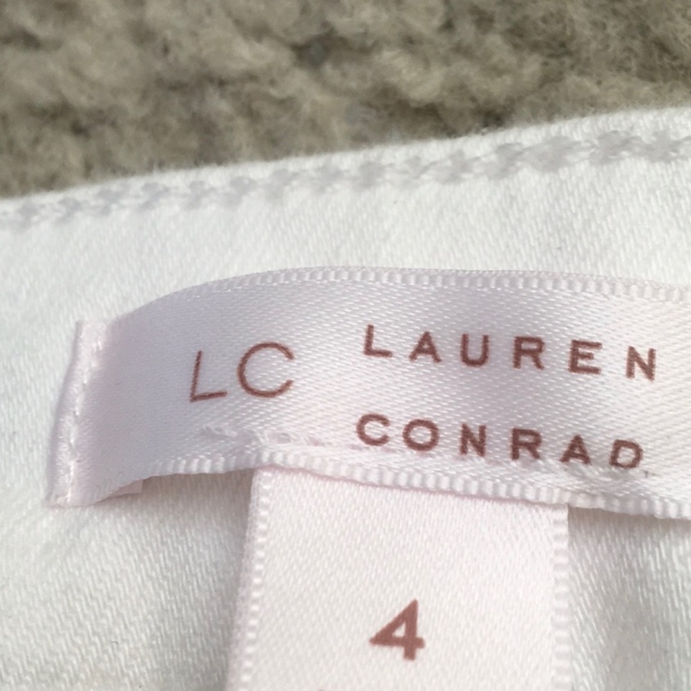 LC LAUREN CONRAD/WHITE-SUPER HIGH RISE WIDE LEG STRETCH JEANS/NEW - Picture 6 of 7